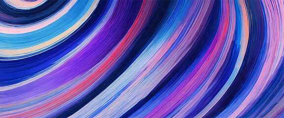 Vibrant, abstract artwork featuring swirling, colorful brushstrokes in shades of blue, purple, pink, and red