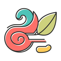 wind swirl with leaf icon vector  .svg