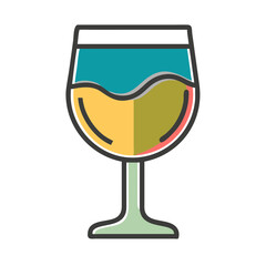 wine glass icon vector 