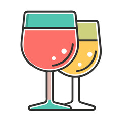 wine glass vector icon   