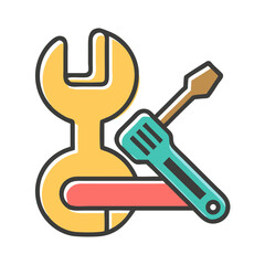 wrench tool icon vector  