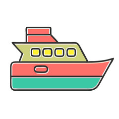 yacht boat icon vector 