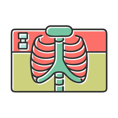 x ray of chest icon vector  
