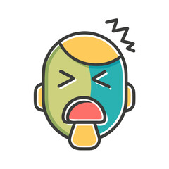 yawning face icon vector