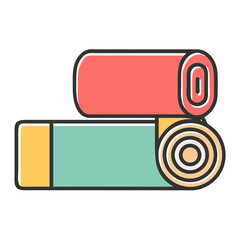 yoga mat rolled icon vector  .svg