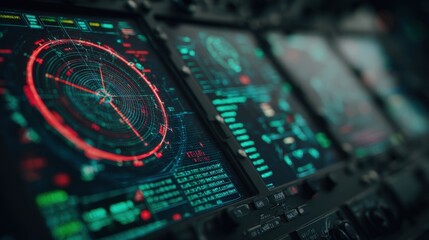 Futuristic Aircraft Cockpit HUD Display