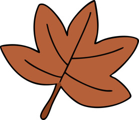계절 가을 단풍 손바닥 나뭇잎 라인드로잉(fall leaves line drawing)