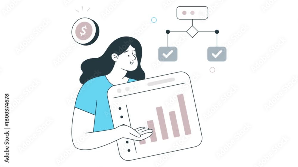 Poster business workflow 2d flat animation
