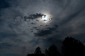 yin yang on the night sky