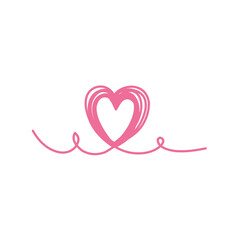 messy, crumpled hand-drawn heart-shaped scribble