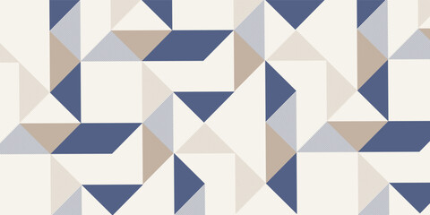 Retro style diagonal stripes and angular shapes. quilt blocks design, seamless repeating vector pattern, Abstract simple geometric background for fabric, textile design or interior decoration.