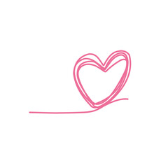 messy, crumpled hand-drawn heart-shaped scribble