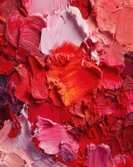 Abstract Paint Strokes In Red And Pink Colors