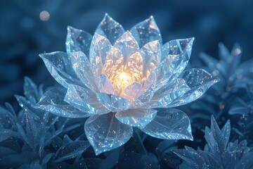 Obraz premium a flower that appears to be frozen in perpetual ice yet is entirely composed of crystal