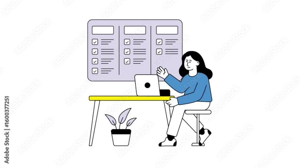 Poster task board animation mp4 file