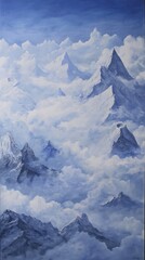 Majestic peaks piercing through a sea of clouds.