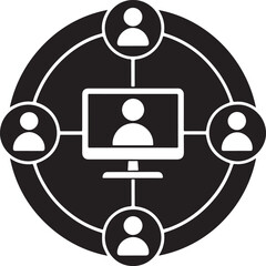 Connected people group video conference communication online meeting connection