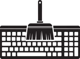 Keyboard cleaning brush icon black vector