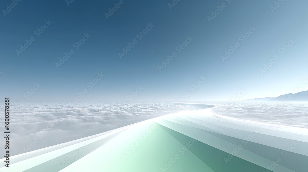 Poster abstract aerial view of cloudscape with geometric gradient