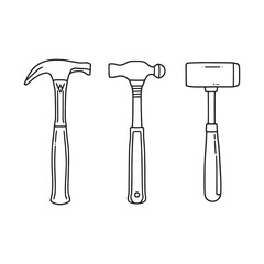 Hammer Line Art Tool Design for Craft Lovers