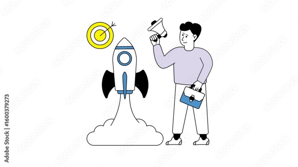 Poster project launch animation mp4 file