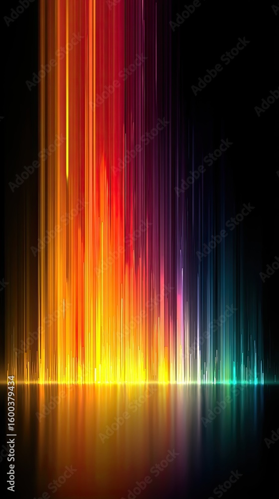 Poster abstract colorful gradient background with vertical light rays