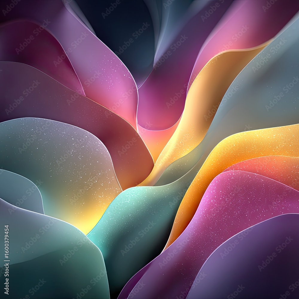 Poster abstract colorful gradient waves with depth blur