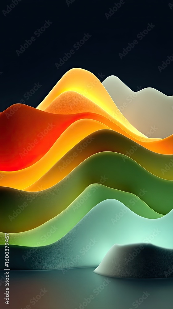 Poster abstract colorful gradient waves data ui theme