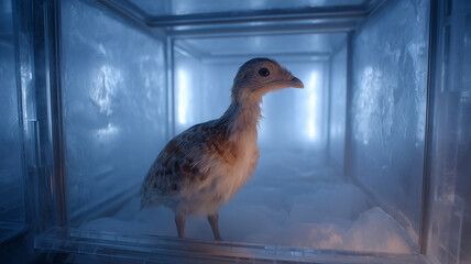 This lab showcases a cloned extinct dodo bird, highlighting scientific breakthroughs.