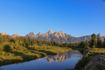 Grand Tetons reflection in the water
