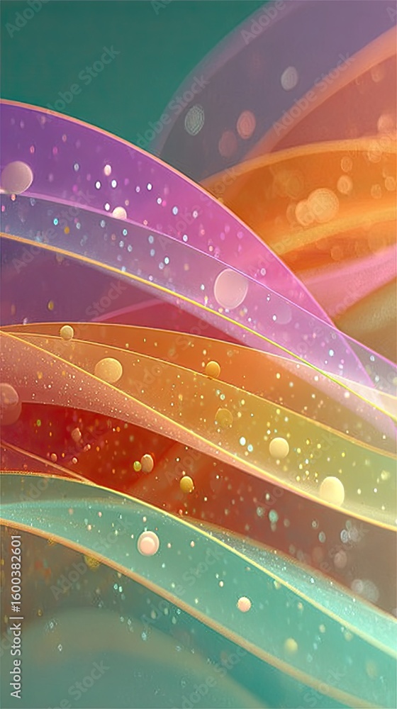 Poster abstract pastel background with curved lines and dots