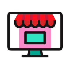 Image of a store on a computer screen
