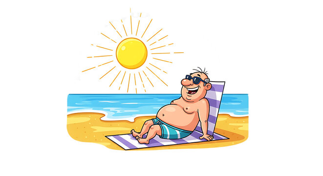 Enjoyable sunbathing activity at the beach.