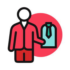 Men buy business clothes
