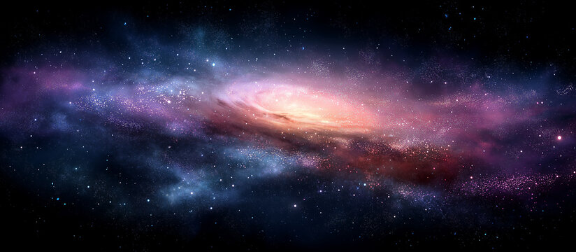 A colorful frame with a star in the center and other stars surrounding it.A nebula in space, centered in the frame, surrounded by stars and galaxies.