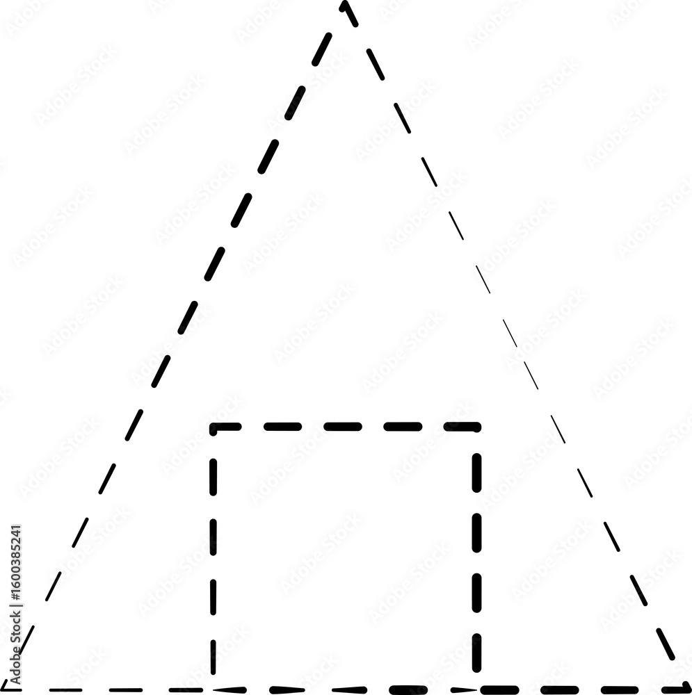 Poster triangle dash line shape. geometric element