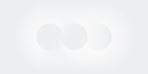 Abstract white glowing geometric lines on gray background. Modern shiny blue circle lines pattern. Futuristic technology concept.