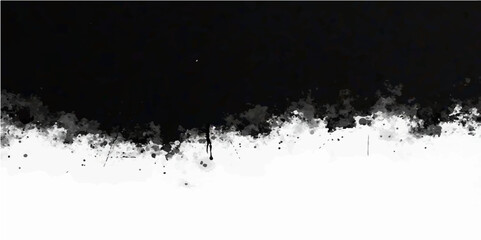 Abstract grunge black ink splatter frame design with dirty paint texture