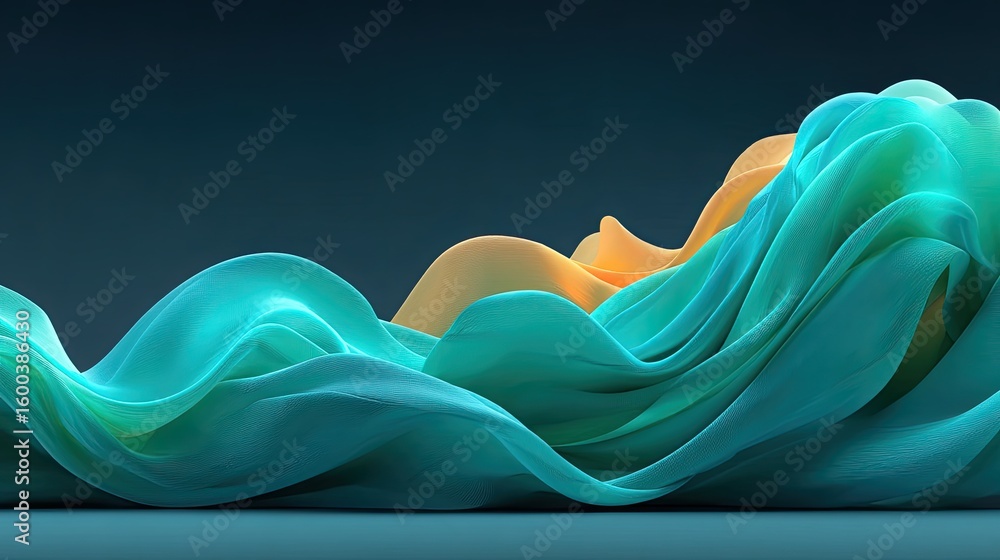 Poster elegant abstract background in dark cyan gradient