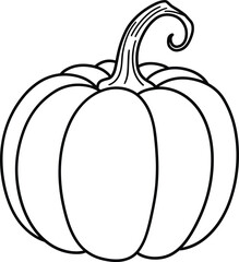 Pumpkin Outline Vector – Hand Drawn Autumn Harvest Illustration for Fall and Thanksgiving Projects