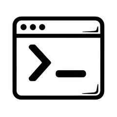 Terminal Window with Command Prompt Icon - Coding and Programming Symbol