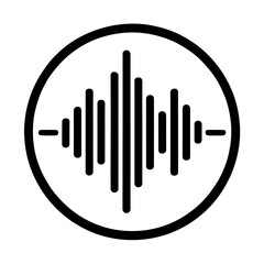 Soundwave Audio Spectrum Icon in Circle - Music, Voice, and Equalizer Symbol