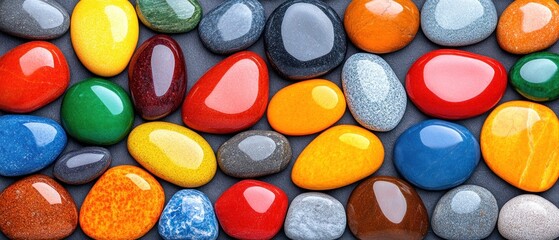 Vibrant Collection of Colorful Polished Stones