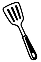 Simple Kitchen Spatula Line Icon - Essential Cooking Utensil for Flipping and Serving Food