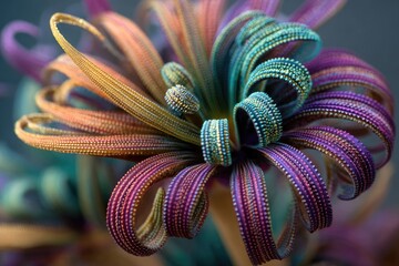 Colorful, detailed floral abstract