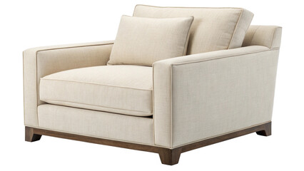 Shop modern cream fabric armchair with square cushion pillows for living room seating online now