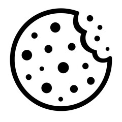 Delicious Bitten Cookie Line Icon - Perfect for Bakeries, Sweet Treats, and Snack-Related Designs
