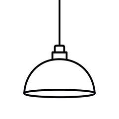 Modern Pendant Light Lamp Vector Outline - Interior Design, Home Decor, or Lighting Icon