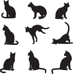 black silhouettes of cats