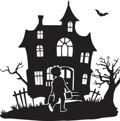 halloween house with pumpkin 100% fully editable vector file.